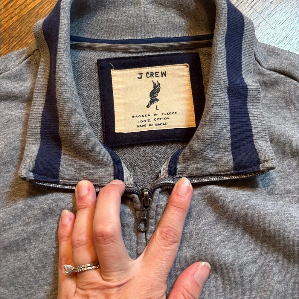 J. Crew Men's Zip Up Gray Sweater